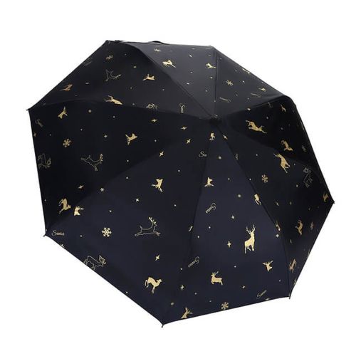 大人かわいい 晴雨兼用 UVカット 小型携帯傘 ブラックの商品画像