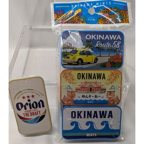 ミントタブレット 2点セット （ルート58 首里城 ウェイブ ３缶セット   Orionビールミント缶  1缶）