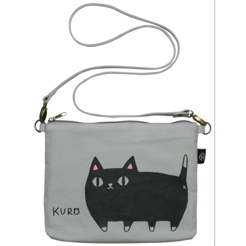 【猫3兄弟】サコッシュバッグ　kuro