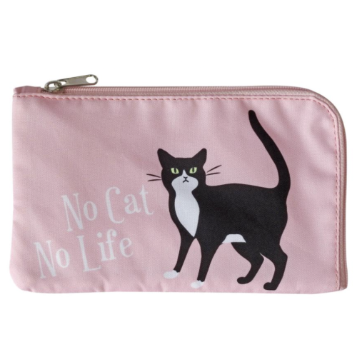 ネコ CAT(猫)　マスクポーチ　ハチワレ ピンク