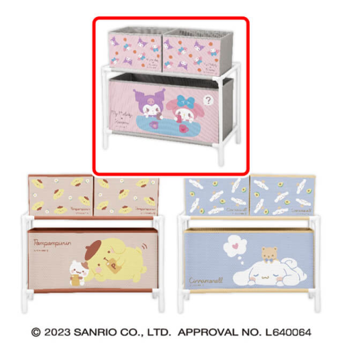 サンリオキャラクターズ むきゅむきゅ3ボックス付き収納ケース A:マイメロディ