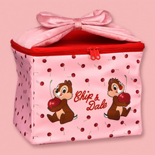 チップ&デール なかよしチェリー バニティポーチ A：ピンク