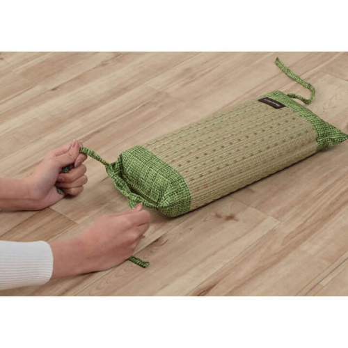 高さが調整できるい草『クリア 角枕』グリーン