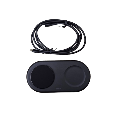 2 in 1 Qi2ワイヤレス充電器 Qi2公式認証 ブラック WIZ021qcBK