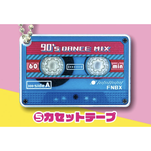 【スケルトンモチーフ】カセットテープ 90'sスケルトンモチーフ アクリルボールチェーン