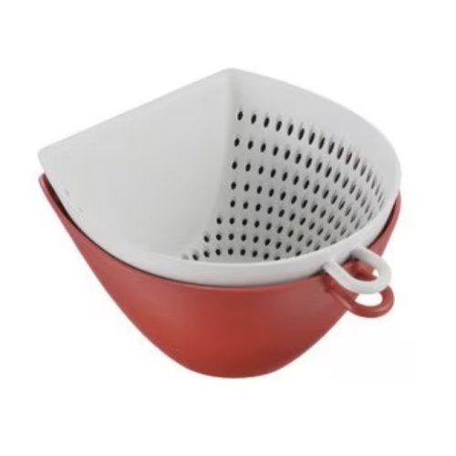 【チリトリ】ザルボウル 14cm レッド