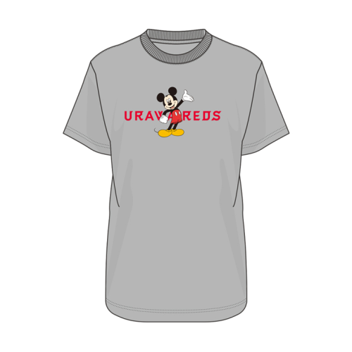 ミッキーデザイン Tシャツ/グレー/L