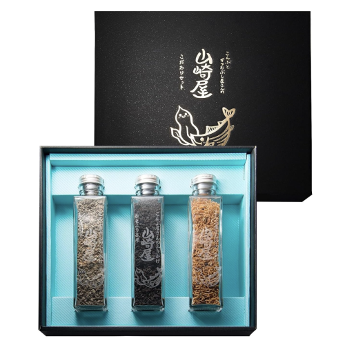 昆布･鰹節職人 山崎屋｜こだわりの特選国産天然ふりかけ 無添加 3本セット ギフト包装 のし対応 進物用 鰹節 真昆布 ちりめんじゃこ