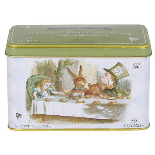 不思議の国のアリス イングリッシュアフタヌーンのティーバッグ４０包入り紅茶缶