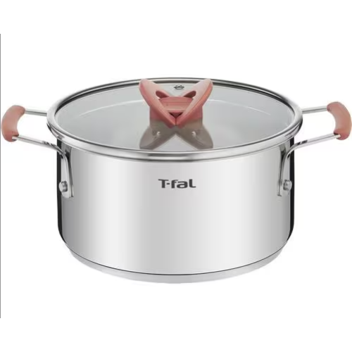 ティファール 両手鍋 20cm IH ガス火対応  「オプティスペース IHステンレス シチューポット」 ステンレス G72844