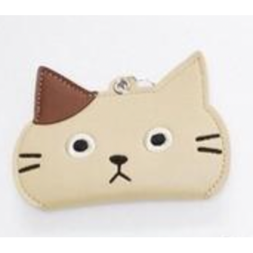 【のあぷらす】 猫のキーホルダーつき プチケース三毛
