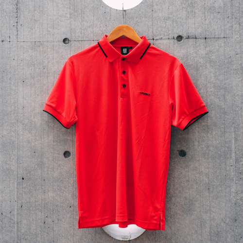 23ラインリブポロシャツ/赤