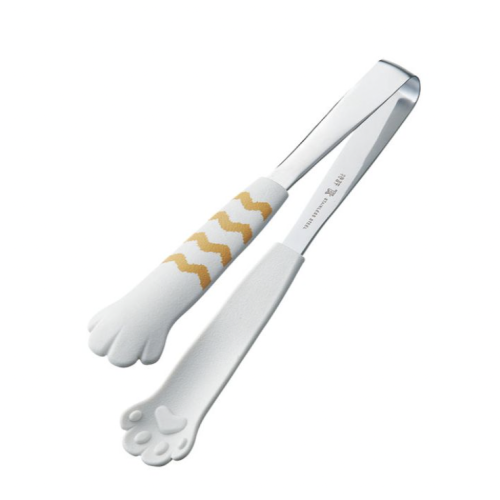 【卓上トング】きゃっちだにゃん　白しま