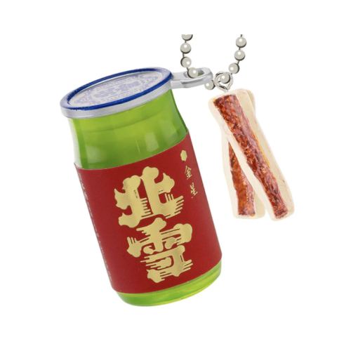 【全国の銘酒 カップ酒】新潟『北雪 金星カップ酒』とイカの一夜干しボールチェーンマスコット