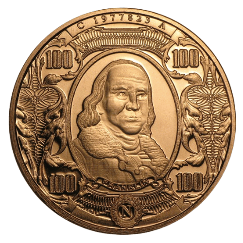 ベンジャミンフランクリン 純銅メダル 1オンス(31.1g)