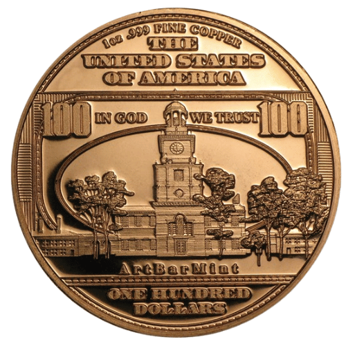 ベンジャミンフランクリン 純銅メダル 1オンス(31.1g)の商品画像