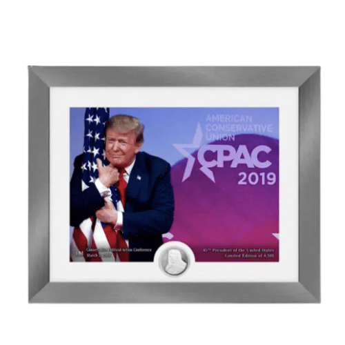 ドナルド・トランプ “CPAC 2019” 記念フレーム＆1オンス純銀ラウンド セット