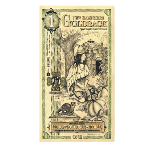 1 ニューハンプシャー ゴールドバック(24k)