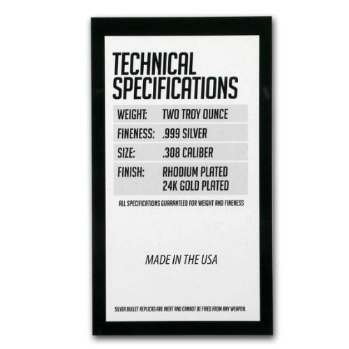 純銀 シルバーバレット 308 口径 ライフル弾の商品画像