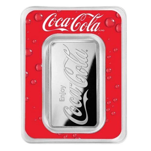 コカコーラ　ロゴシルバーバー　純銀1オンス（31.1g）の商品画像