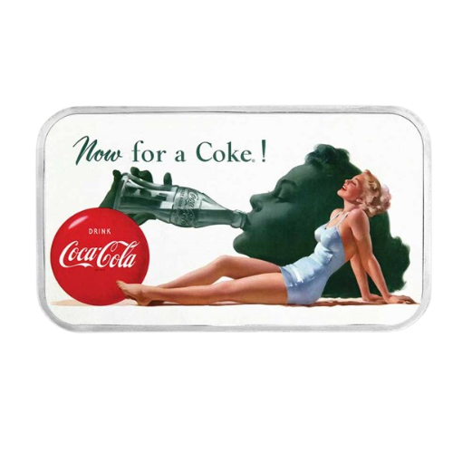 コカコーラ　ビューティーカラーシルバーバー　純銀1オンス（31.1g）の商品画像