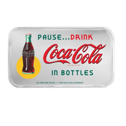 コカコーラ　ビューティーカラーシルバーバー　純銀1オンス（31.1g）の商品画像