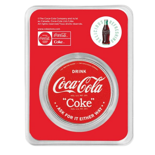 コカコーラ　ブルネットシルバーラウンド　純銀1オンス（31.1g）の商品画像