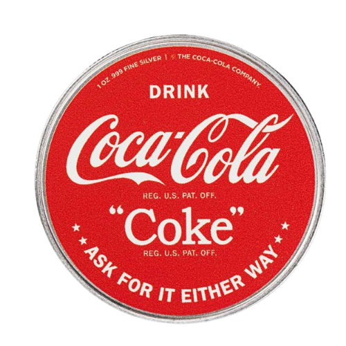 コカコーラ　ブルネットシルバーラウンド　純銀1オンス（31.1g）の商品画像