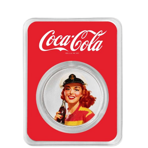 コカコーラ　レッドヘアシルバーラウンド　純銀1オンス（31.1g）の商品画像