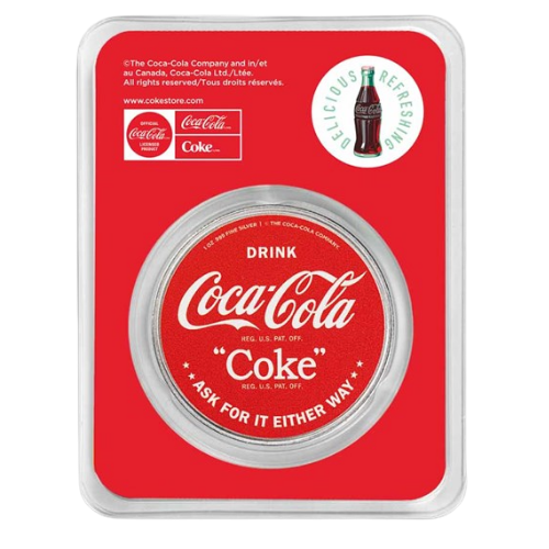 コカコーラ　レッドヘアシルバーラウンド　純銀1オンス（31.1g）の商品画像