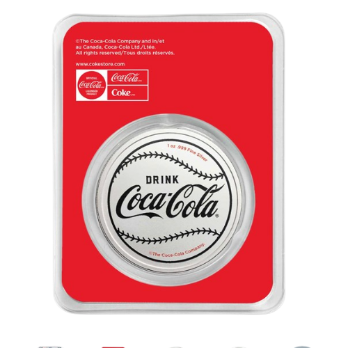 コカコーラ　ベースボールシルバーラウンド　純銀1オンス（31.1g）の商品画像