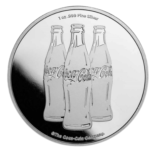 コカコーラ　ロゴシルバーラウンド　純銀1オンス（31.1g）の商品画像