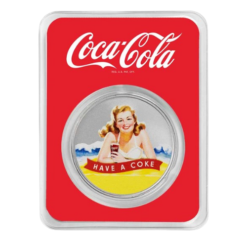 コカコーラ　ブロンドシルバーラウンド　純銀1オンス（31.1g）の商品画像