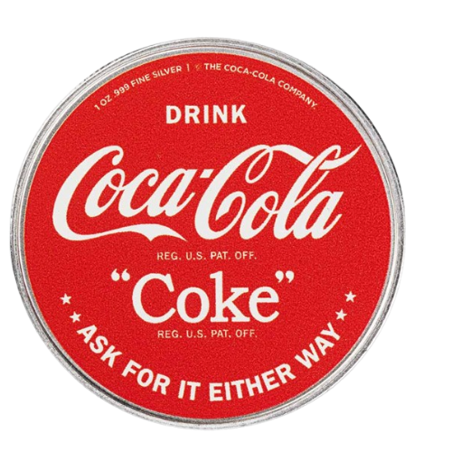コカコーラ　ブロンドシルバーラウンド　純銀1オンス（31.1g）の商品画像