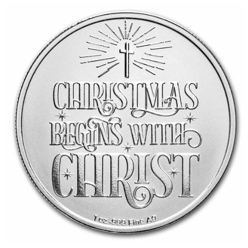 純銀 1オンス（31.1g） クリスマスシルバーラウンドの商品画像