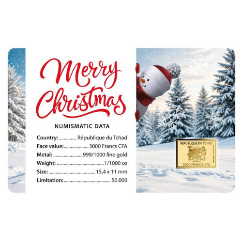 純金 1/1000オンス（0.03g） インゴット クリスマスツリーの商品画像