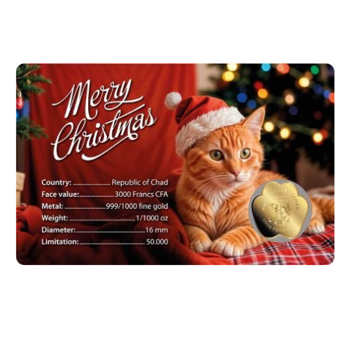 純金 1/1000オンス（0.03g） インゴット 猫の商品画像