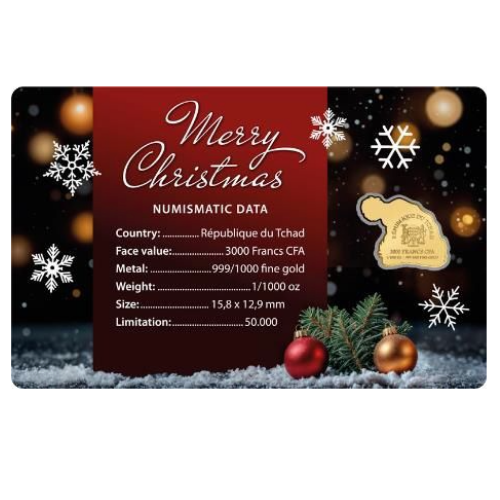 純金 1/1000オンス（0.03g） インゴット サンタハットの商品画像