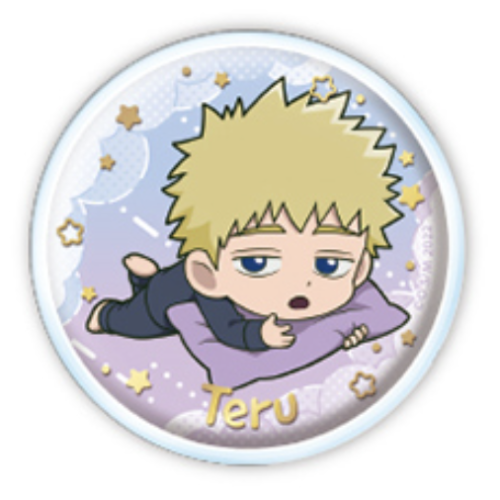 【モブサイコ100Ⅲ】花沢輝気 カプセル缶バッジ＆カバー すやりんver.