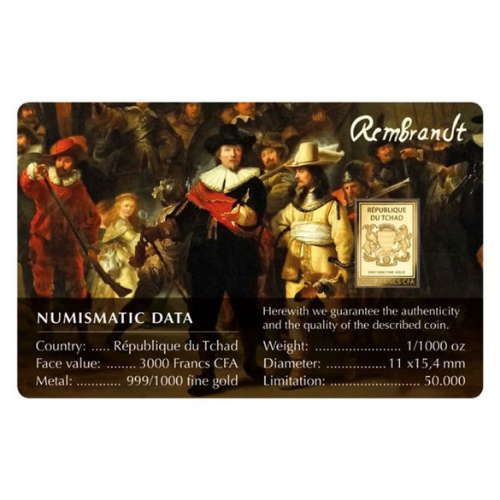 純金0.03g　レンブラント『夜警』の商品画像