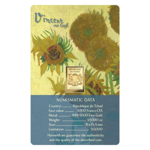 純金0.03g　ゴッホ『ひまわり』の商品画像