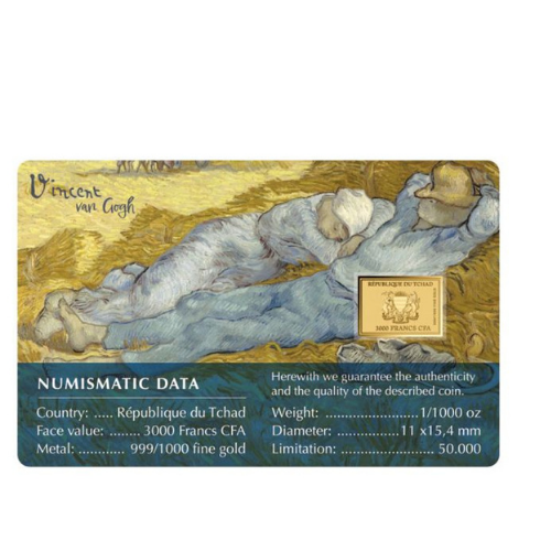 純金0.03g　ゴッホ『昼寝』の商品画像