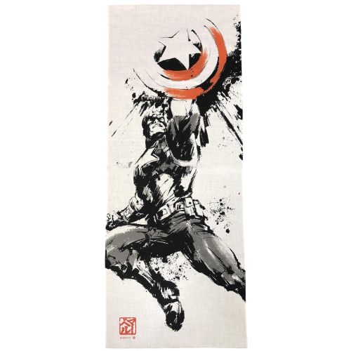 MARVEL 手ぬぐい 墨絵風 キャプテン・アメリカ