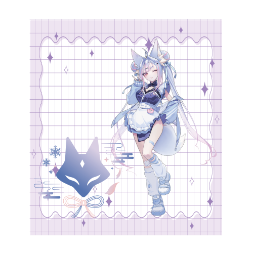 雪尾紺　イラストミニ色紙（直筆サイン入り）