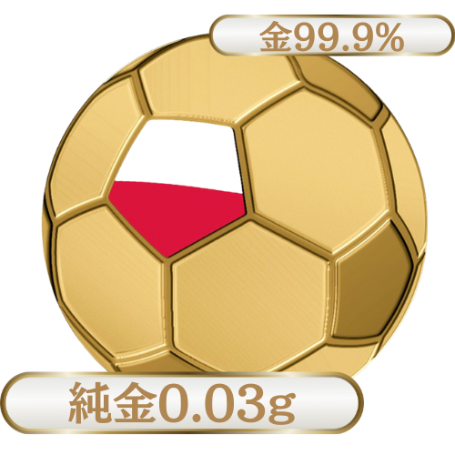純金0.03g　サッカーボール　ポーランド